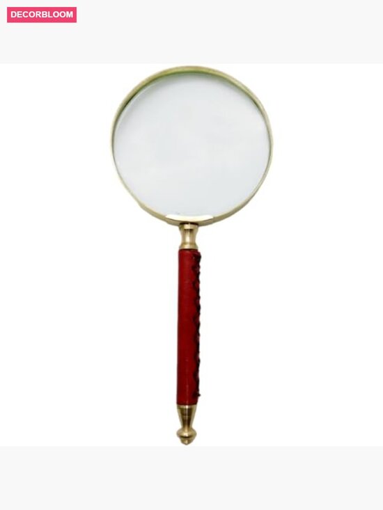 Antique Brass Magnifying Glass with Leather Grip 10x Magnifier main image 5